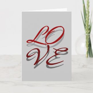 Carte de voeux Love Red Grey Script
