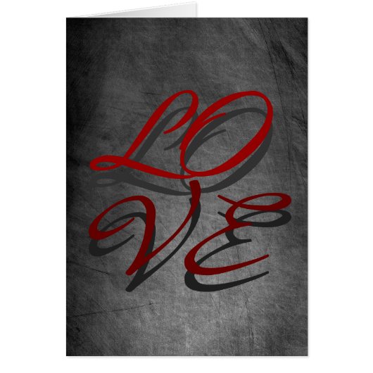 Carte de voeux Love Red Grey Script Chalkboard (Devant)