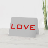 Carte de voeux Love Red Silver Grey