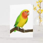 Carte de voeux Lovebird (Fleur jaune)