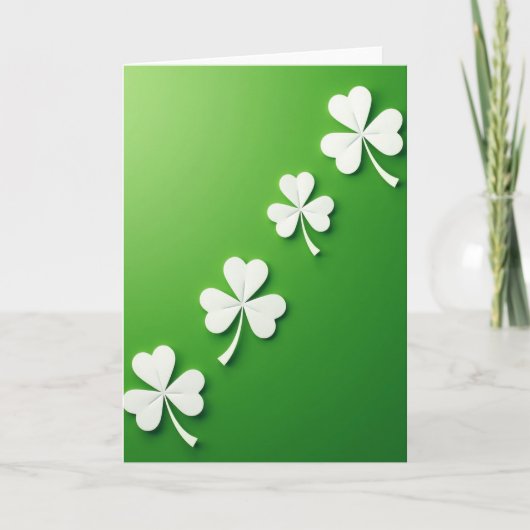 Carte de vœux Lucky Shamrock (Devant)