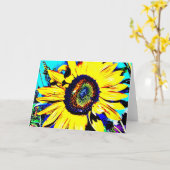 Carte de voeux lumineuse de tournesol (Fleur jaune)