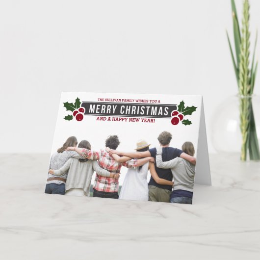 Carte de voeux lunatique de photo de vacances de (Devant)