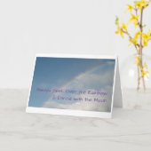 Carte de voeux Lune et Arc-en-ciel (Fleur jaune)