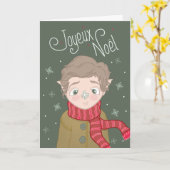 Carte de voeux - Lutin de Noël (Fleur jaune)