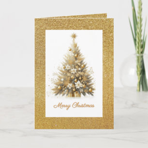 Carte de vœux Luxe Gold Sparkle Christmas Tree