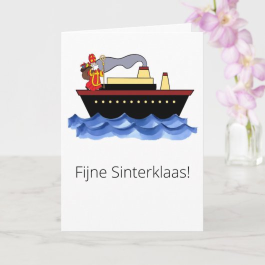 Carte de vœux Luxe Typographie Sinterklaas 5 décem (Orchidée)