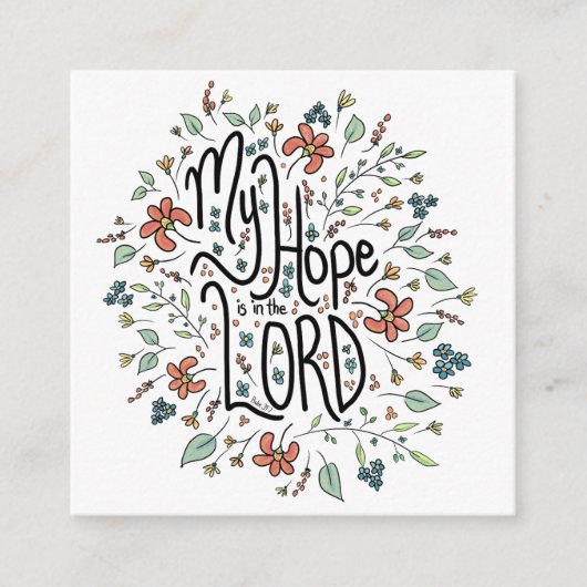 Carte de vœux Ma espérance est dans le SEIGNEUR (Devant)