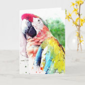 Carte de voeux Macaw Blank (Fleur jaune)
