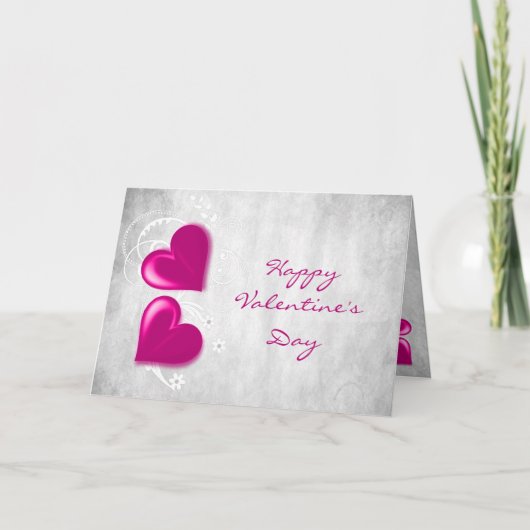 Carte de voeux Magenta Valentine Hearts (Devant)