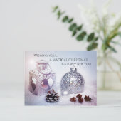 Carte de vœux magique élégante de Noël blanc (Debout devant)