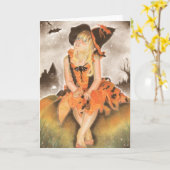 Carte de voeux magique Halloween (Fleur jaune)