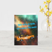 Carte de voeux magique Halloween sorcière espace v (Fleur jaune)