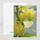 Carte de voeux Magnolia Arbre Jaune (Devant / Derrière)