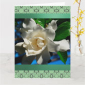 Carte de voeux Magnolia-Light Green Design (Fleur jaune)
