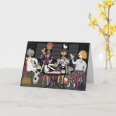 Carte de voeux Mah Jongg Birds (Fleur jaune)