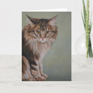 Carte de voeux Maine Coon Cat Art