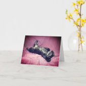 Carte de voeux Maine Coon Cat Kitten (Fleur jaune)