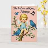 Carte de vœux Maman amour doux (Fleur jaune)