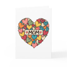Carte de vœux maman cœurs colorés, Fête des Mères
