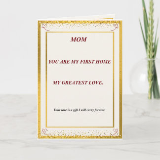 Carte de voeux Maman tu es ma première maison