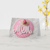 Carte de voeux "Maman" Vintage (Fleur jaune)