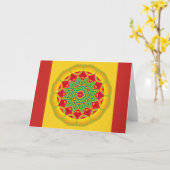 Carte de voeux Mandala (Fleur jaune)