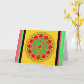 Carte de voeux Mandala (Fleur jaune)