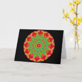 Carte de vœux Mandala (Fleur jaune)