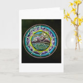 Carte de voeux Mandala de quatre éléments (Fleur jaune)