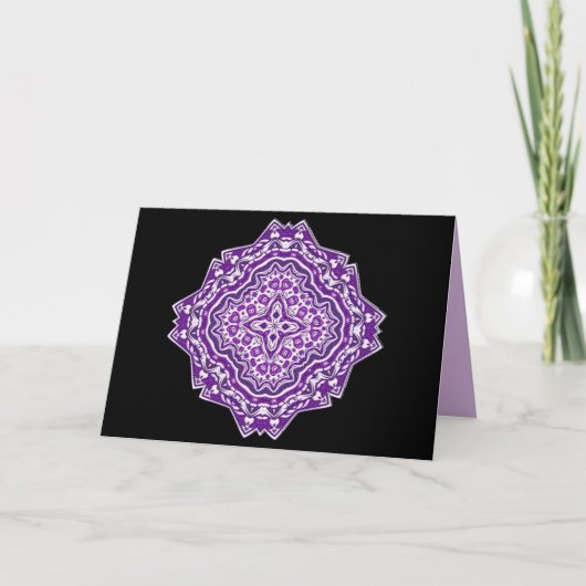 carte de voeux mandala violet (Devant)