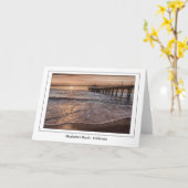 Carte de voeux Manhattan Beach Pier (Fleur jaune)