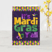 Carte de voeux Mardi Gras, C'est Mardi Gras Y'all (Fleur jaune)