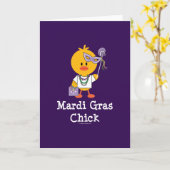 Carte de voeux Mardi Gras Chick (Fleur jaune)