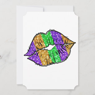 Carte de voeux Mardi Gras Kiss Flat