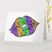 Carte de voeux Mardi Gras Kiss (Vierge) (Fleur jaune)