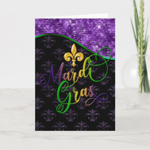Carte de voeux Mardi Gras, Mardi Gras Coloré