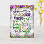 Carte de voeux Mardi Gras, Mardi Gras Dit (Fleur jaune)