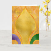 Carte de voeux Mardi Gras, Mardi Gras Golden Fleur (Fleur jaune)