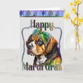 Carte de voeux Mardi Gras, Mardi Gras St Bernard (Fleur jaune)