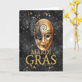 Carte de voeux Mardi Gras, Masque Mardi Gras (Fleur jaune)