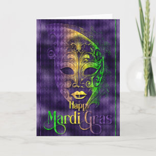 Carte de voeux Mardi Gras, Masque Mardi Gras