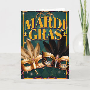 Carte de vœux Mardi Gras, Masques de Mardi Gras