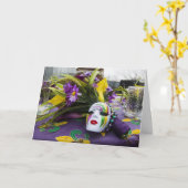 Carte de voeux Mardi Gras Party (Fleur jaune)