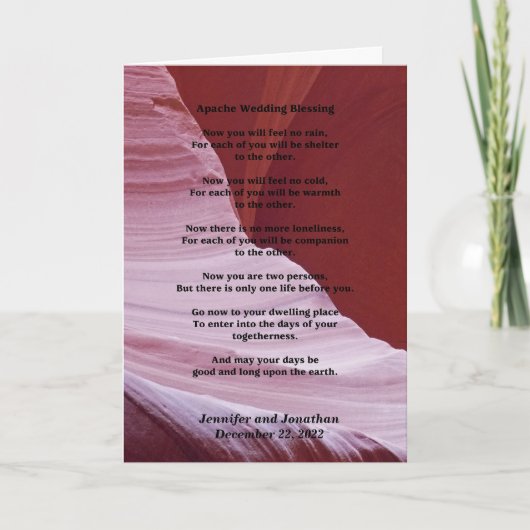Carte de voeux mariage Apache Bénédiction à l'inté (Devant)