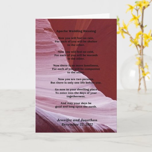 Carte de voeux mariage Apache Bénédiction à l'inté (Fleur jaune)