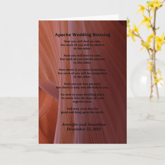 Carte de voeux mariage Apache Bénédiction Sentimen (Fleur jaune)