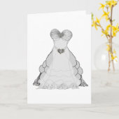 Carte de voeux mariage de robe de bal (Fleur jaune)