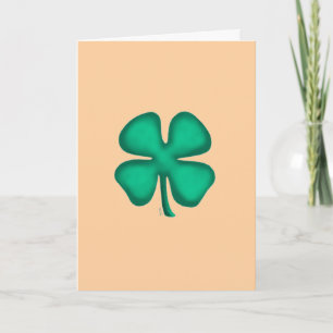 Carte de vœux marron Trèfle irlandais Lucky 4 Leaf