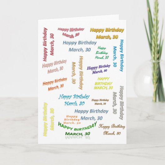 Carte de vœux Mars, 30 Anniversaire (Devant)